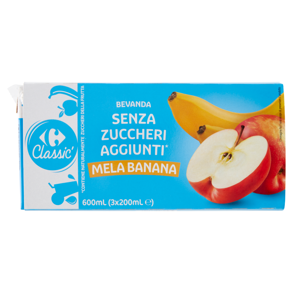 Carrefour Classic Bevanda Senza Zuccheri Aggiunti* Mela Banana 3 x 200 ml