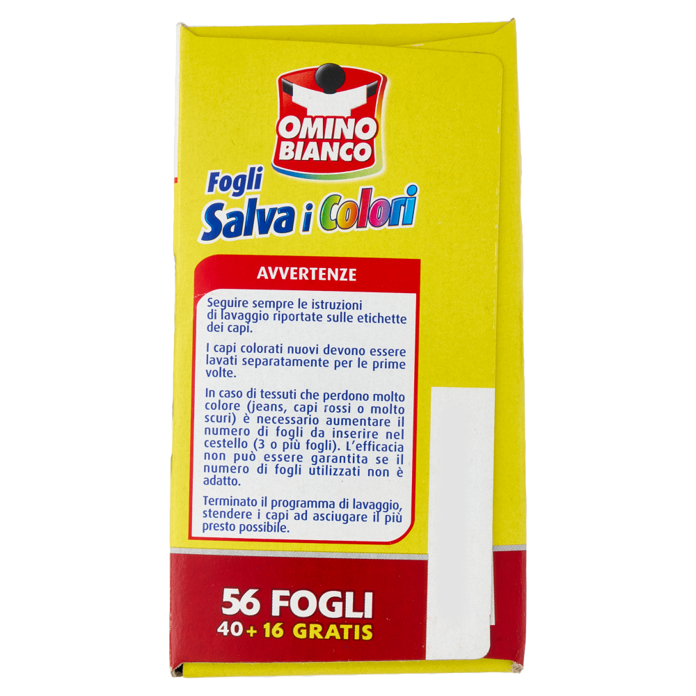 Omino Bianco Fogli Salva i Colori 56 pz