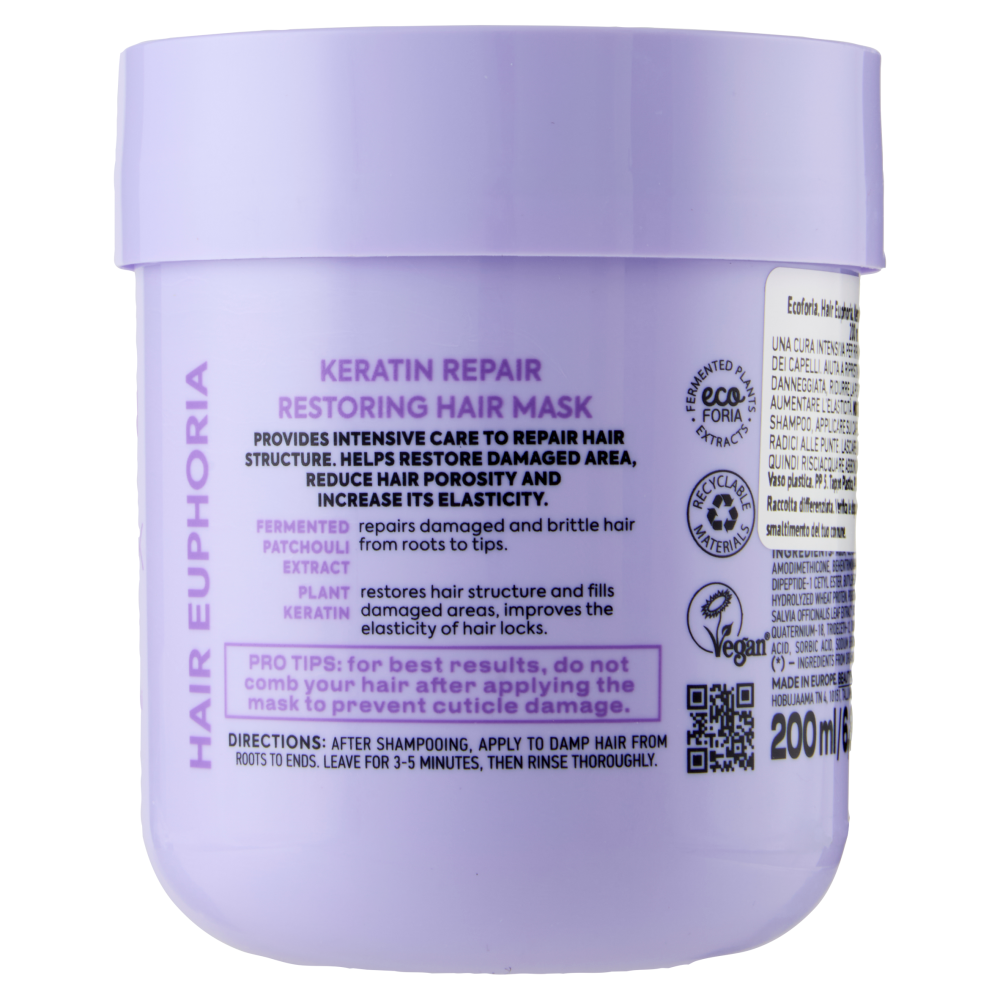 Ecoforia Hair Euphoria Keratin Repair Hair Mask 200 ml