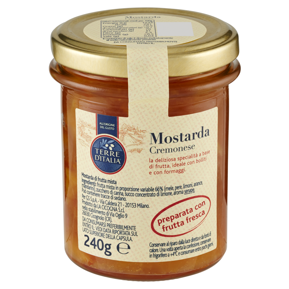 Terre d'Italia Mostarda Cremonese di frutta mista 240 g