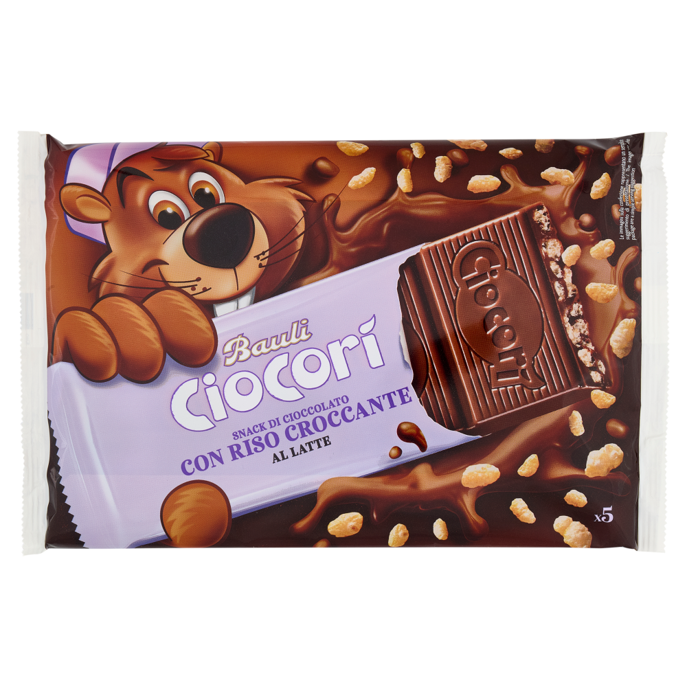 Bauli Ciocorì Snack di Cioccolato con Riso Croccante al Latte 5 x 22 g