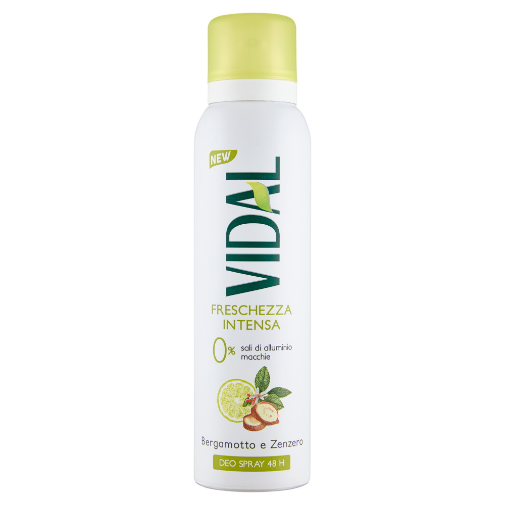 Vidal Freschezza Intensa Bergamotto e Zenzero Deo Spray 48H 150 ml