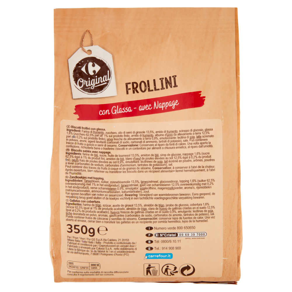 Carrefour Original Frollini con Glassa 350 g