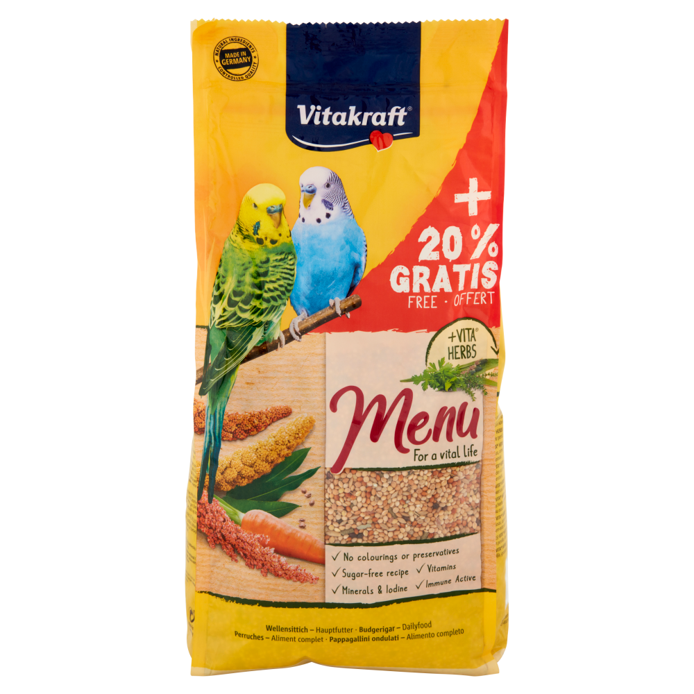 Vitakraft Menu Pappagallini ondulati - Alimento completo 1,2 kg