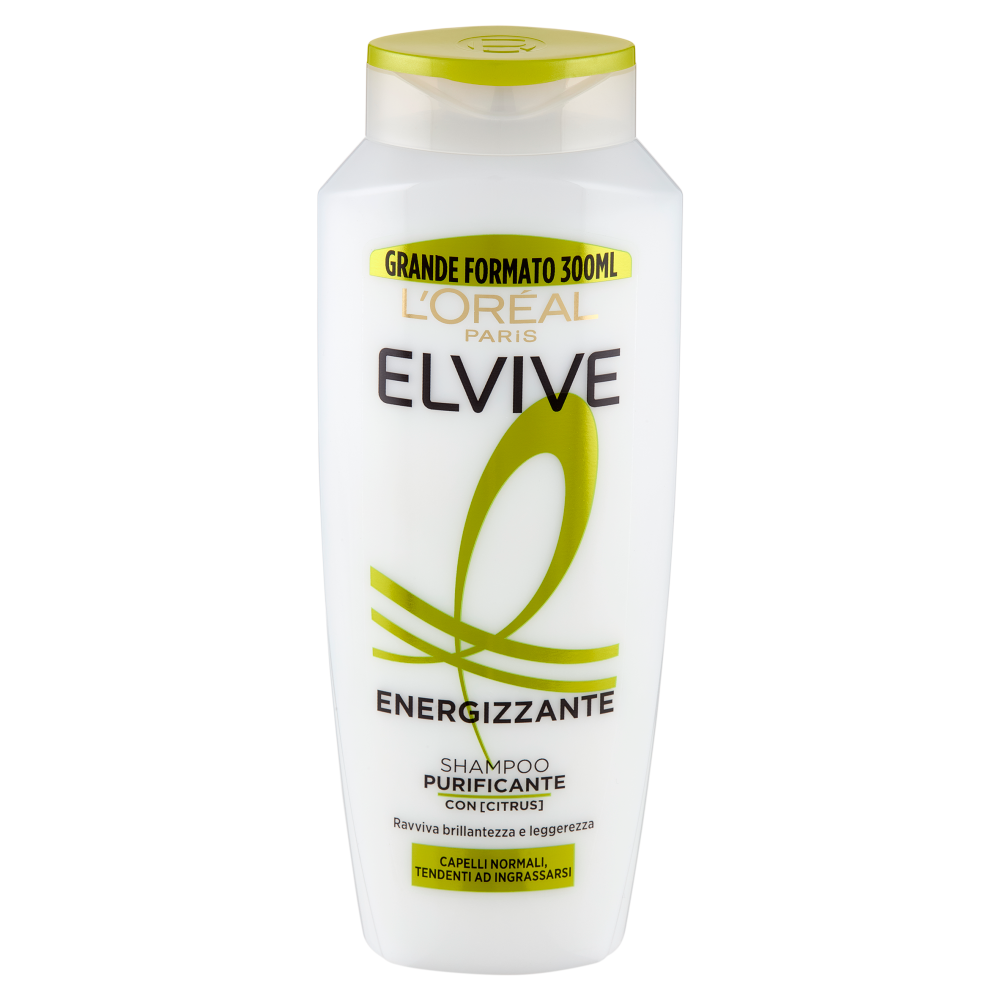 Elvive Energizzante Shampoo Purificante, per Capelli Normali, Tendenti ad Ingrassarsi, 300 ml