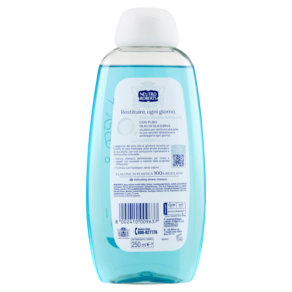 Neutro Roberts Doccia Shampoo Eucalipto e Mentolo Rinfrescante 250 ml