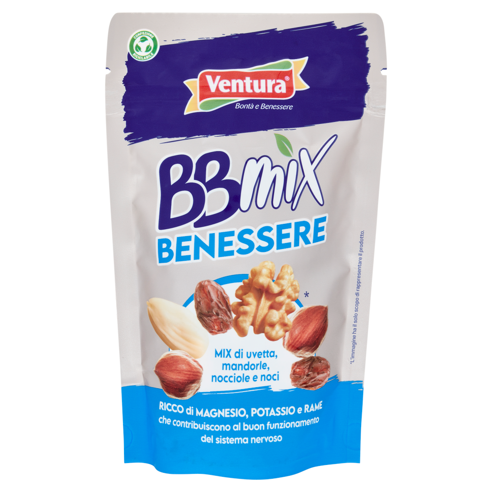 Ventura BBmix Benessere Mix di uvetta, mandorle, nocciole e noci 150 g