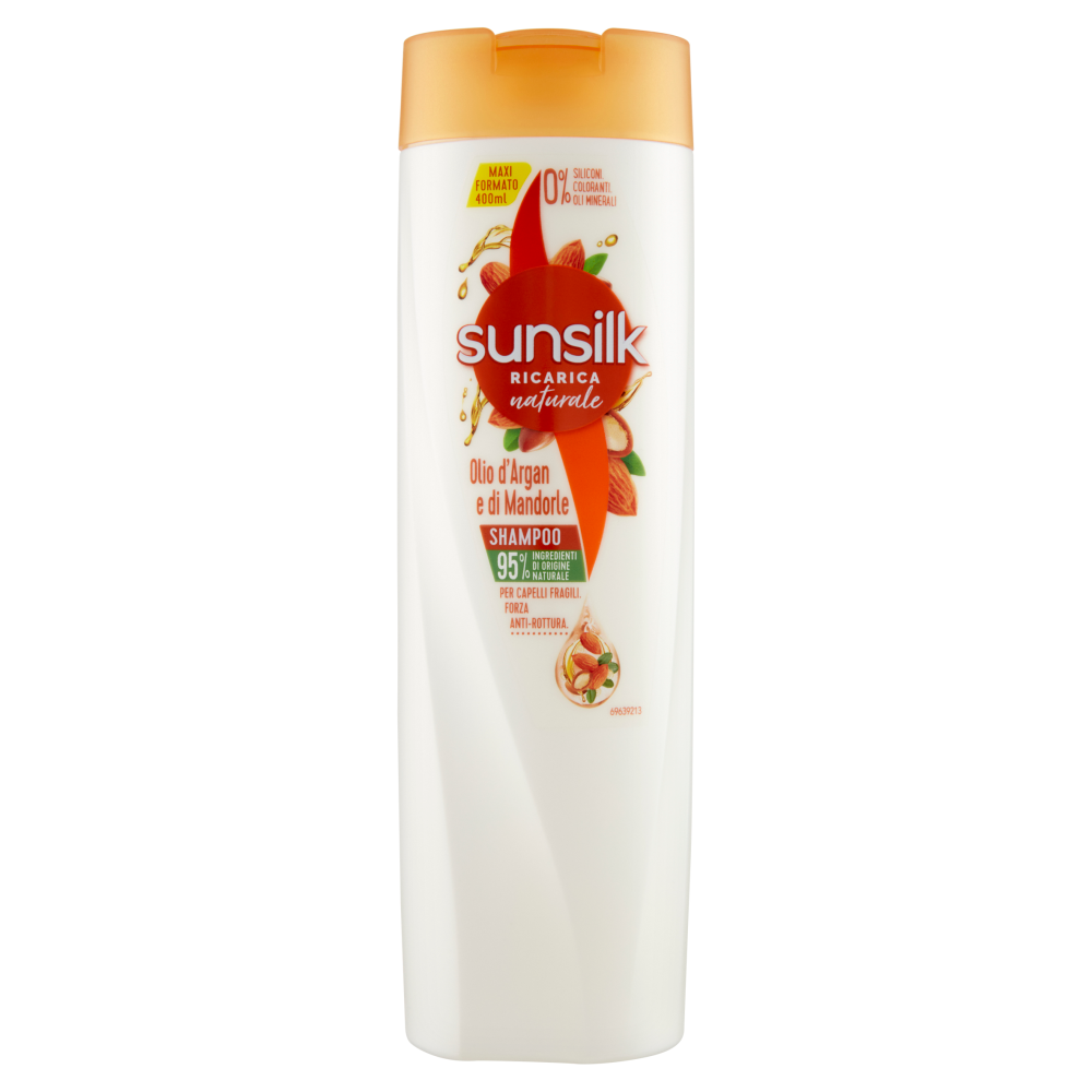 sunsilk Ricarica naturale Shampoo Olio di Argan e di Mandorle 400ml