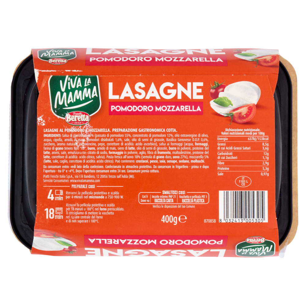 Viva la Mamma Lasagne Pomodoro Mozzarella 400 g