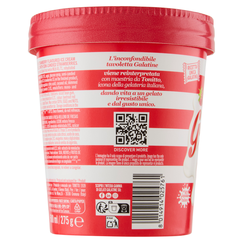 Galatine Gelato con Tanto Latte e Fragoline 500 ml