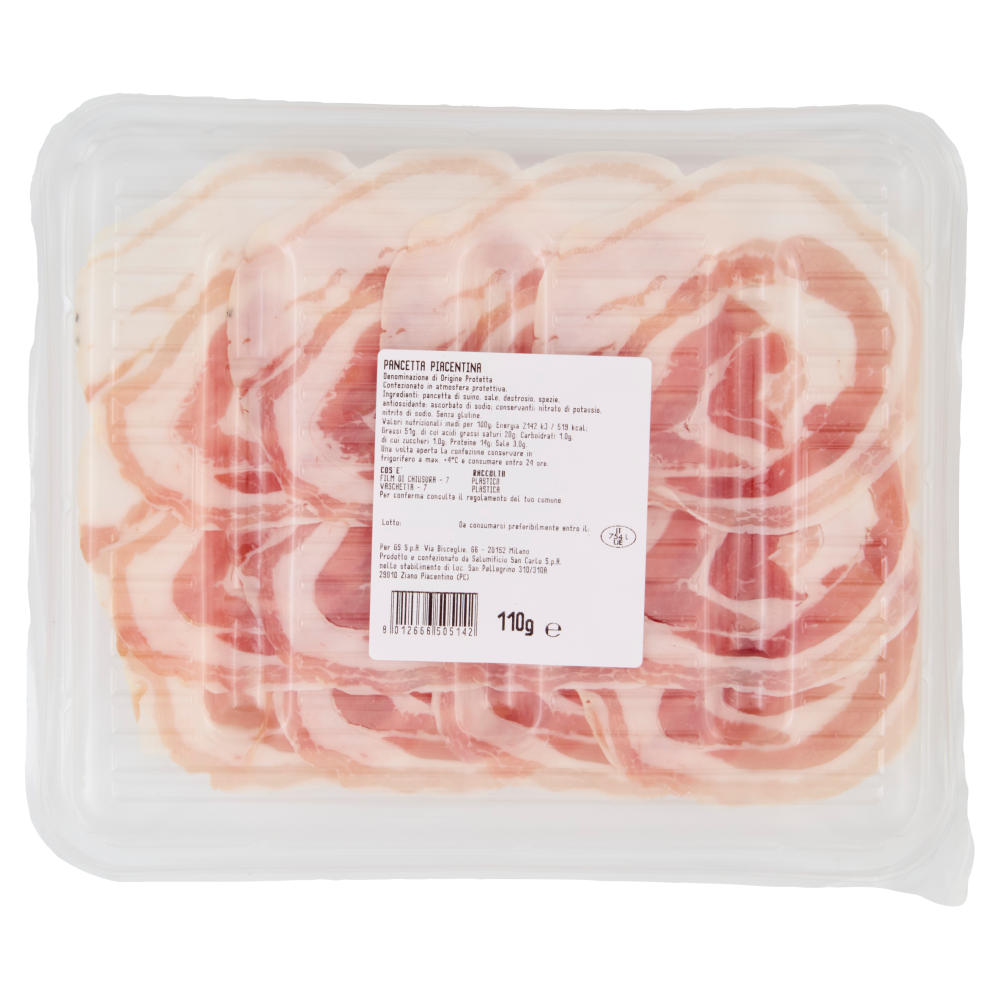 Terre d'Italia Pancetta Piacentina D.O.P. 110 g