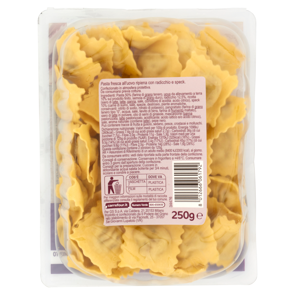 Carrefour Extra Ravioli Radicchio e Speck 250 g