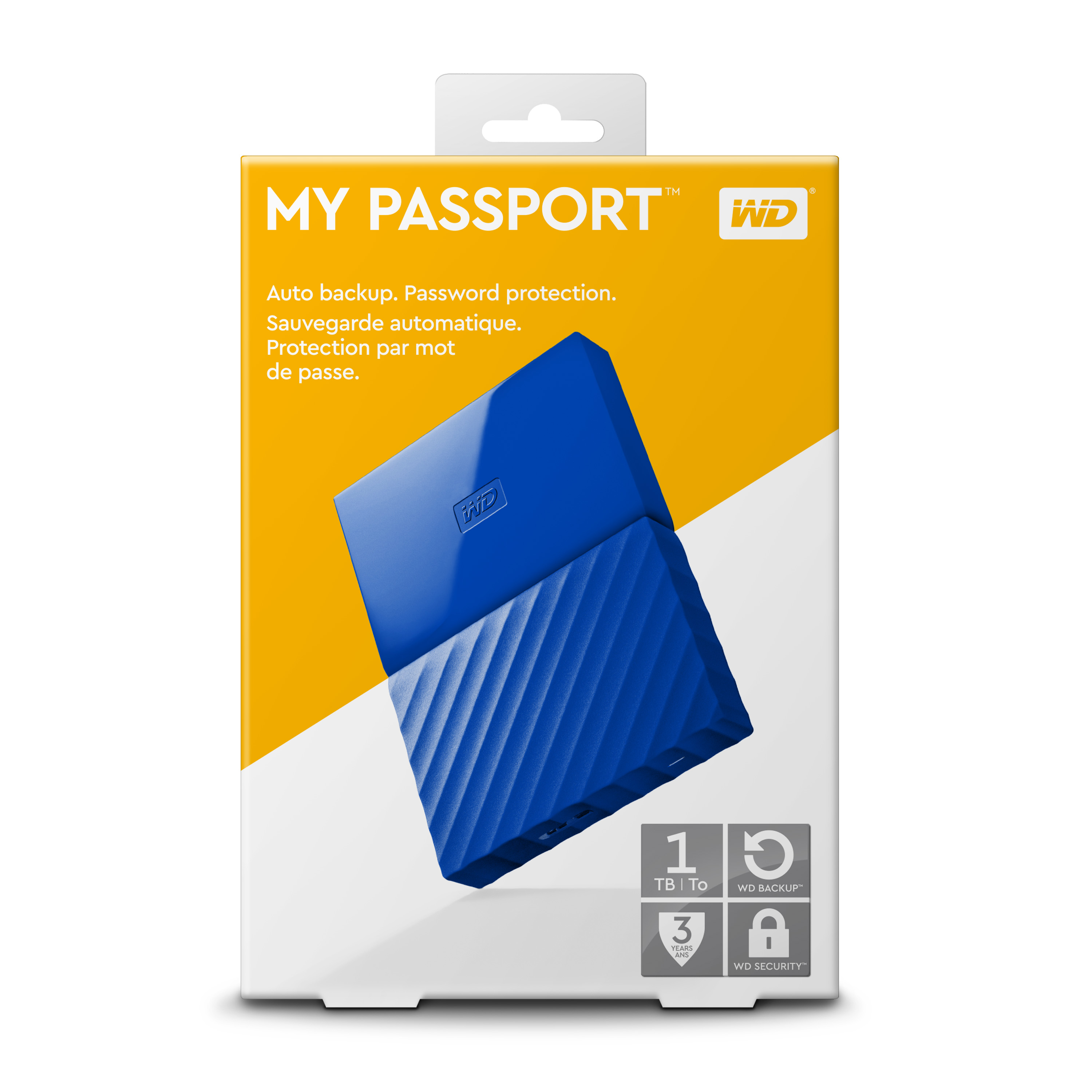 Western Digital My Passport disco rigido esterno 1 TB 2.5" Micro-USB B 3.2 Gen 1 (3.1 Gen 1) Blu