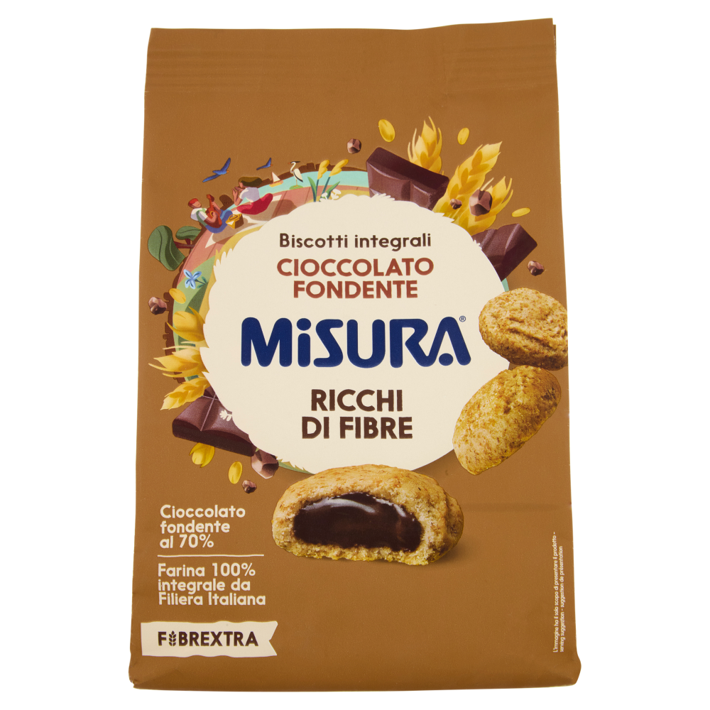 Misura Fibrextra Biscotti integrali Cioccolato Fondente 260 g