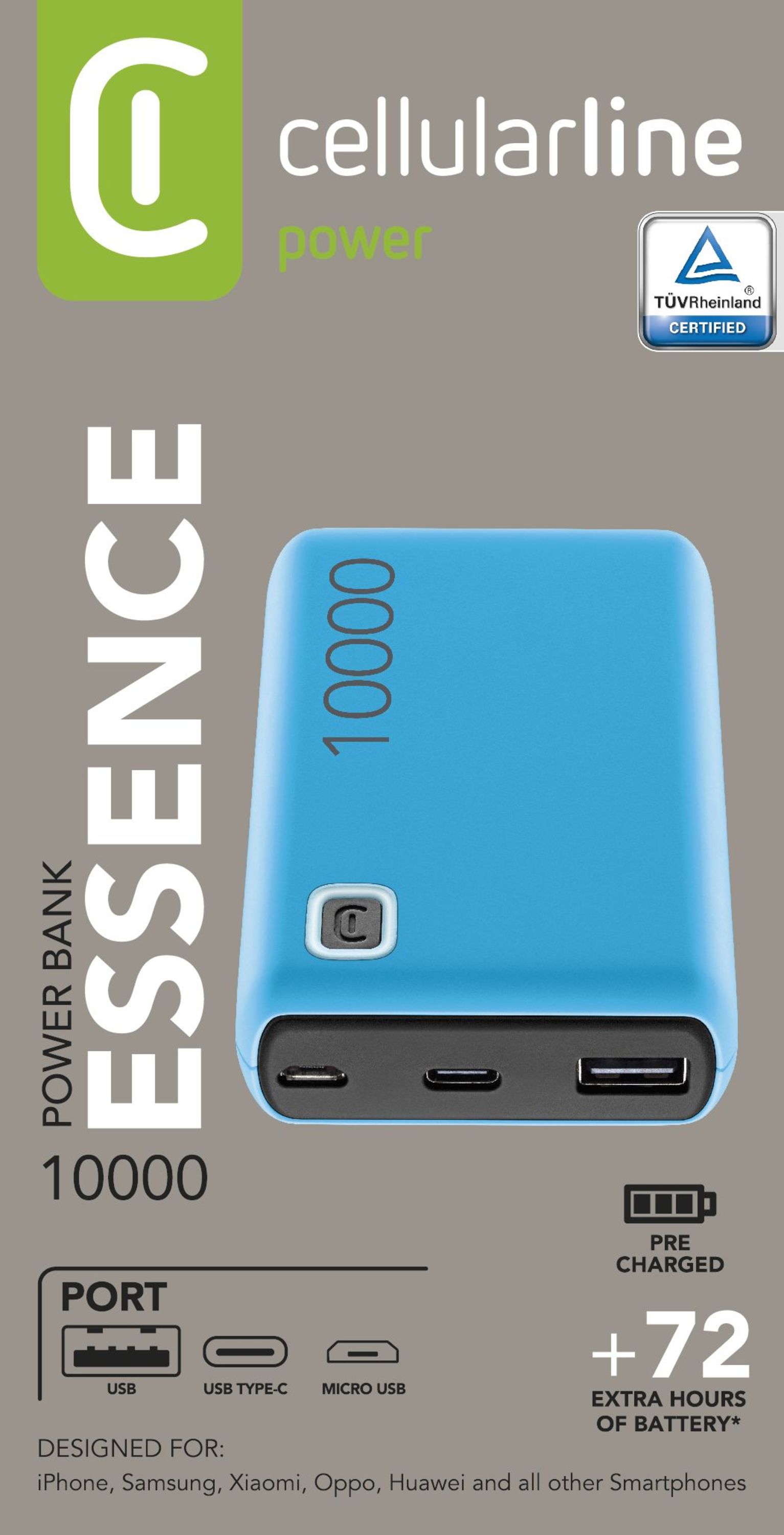 Cellularline Power Bank ESSENCE 10000 Caricabatterie portatile da 10000mAh
