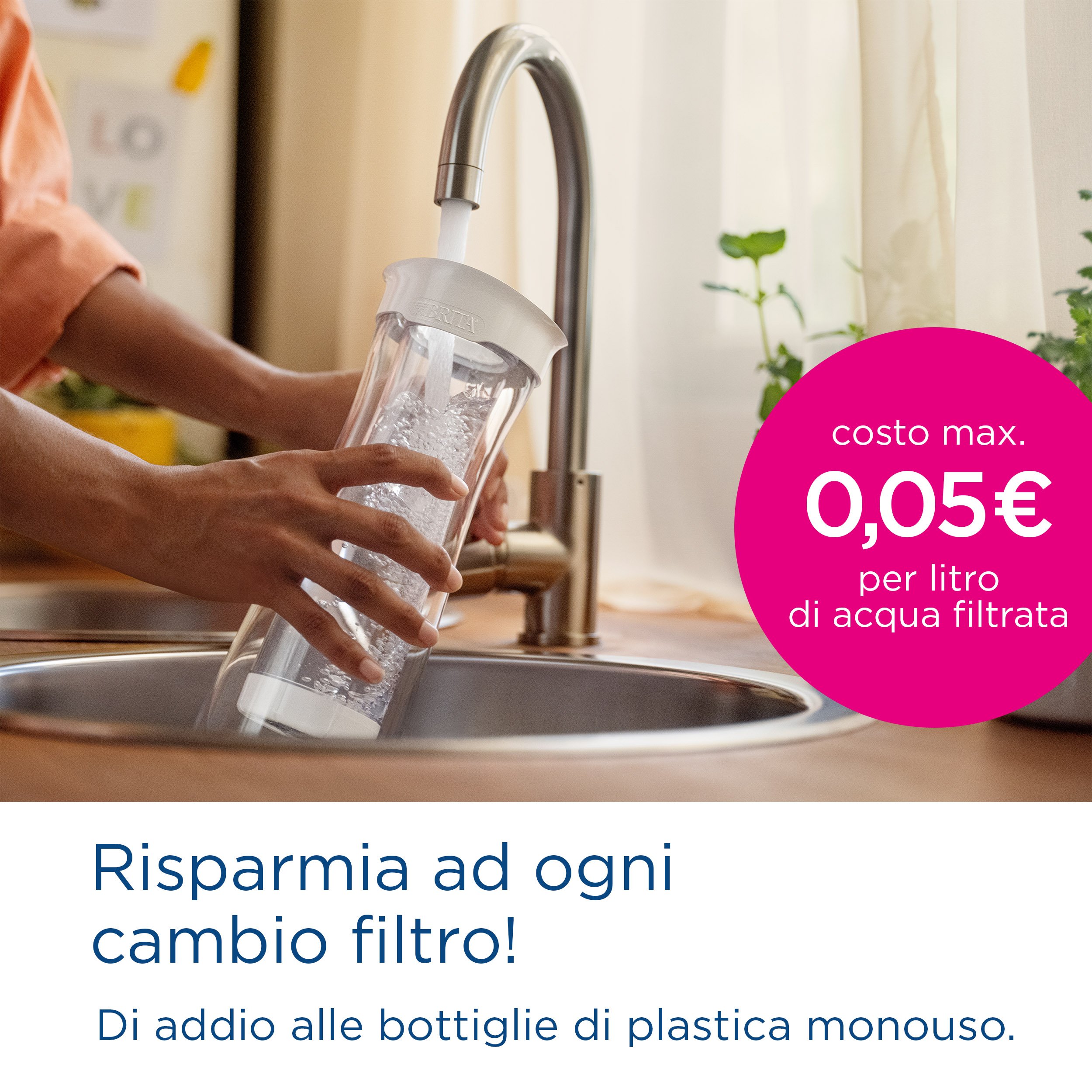 Brita Bottiglia filtrante , bianca (1,3L) incl. 1 filtro MicroDisc: riduce PFAS, cloro, microparticelle e altre impurità