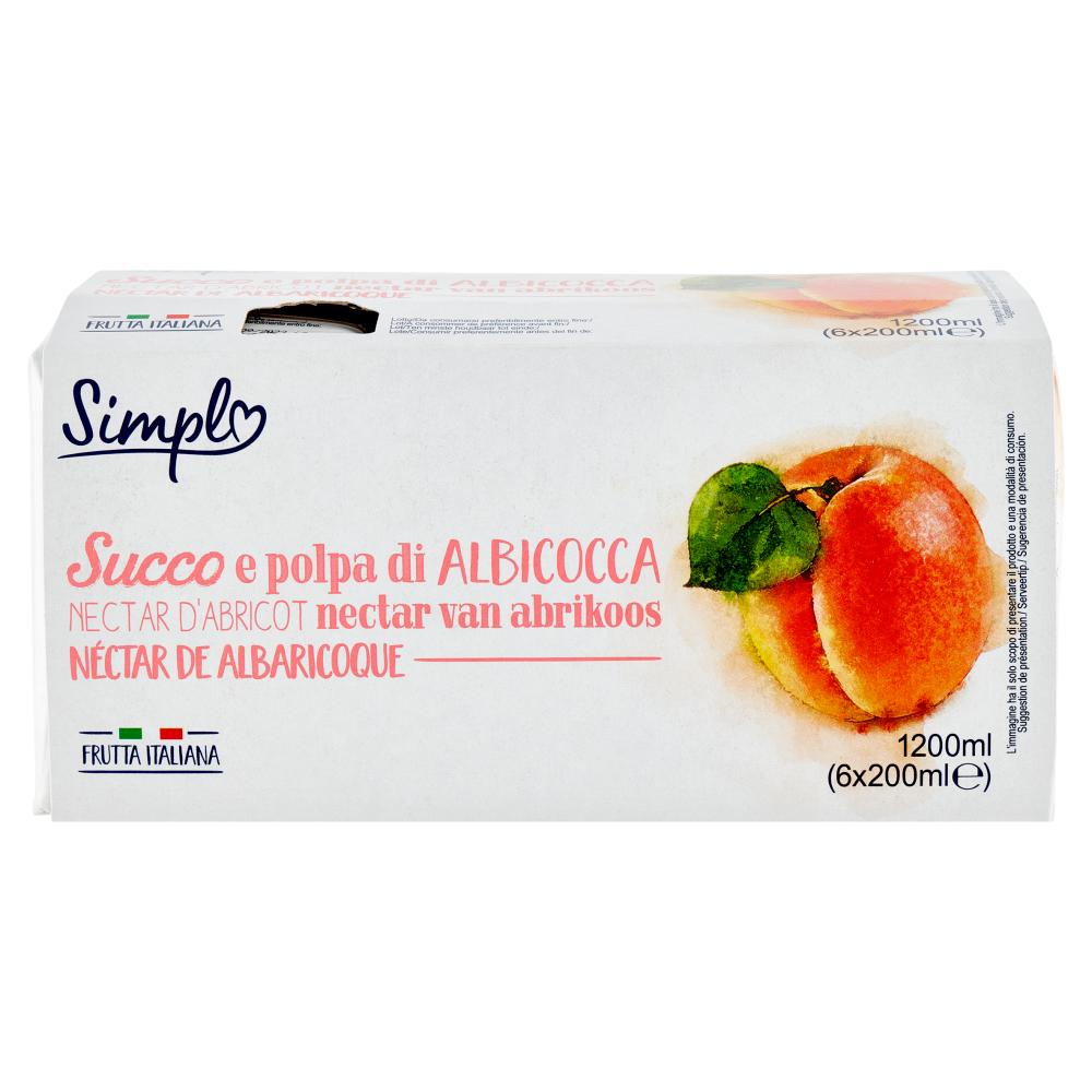 Simpl Succo e polpa di Albicocca 6 x 200 ml