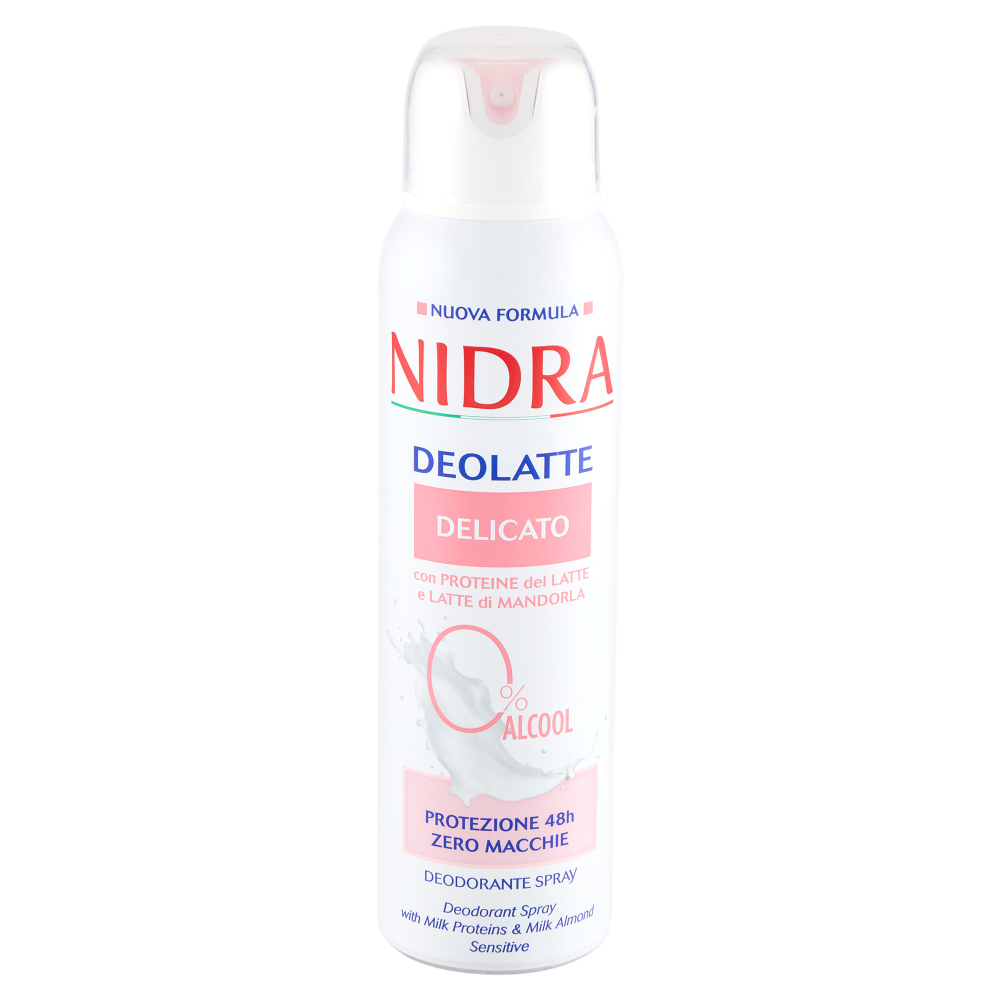 Nidra Deolatte Delicato con Proteine del Latte e Latte di Mandorla Deodorante Spray 150 mL