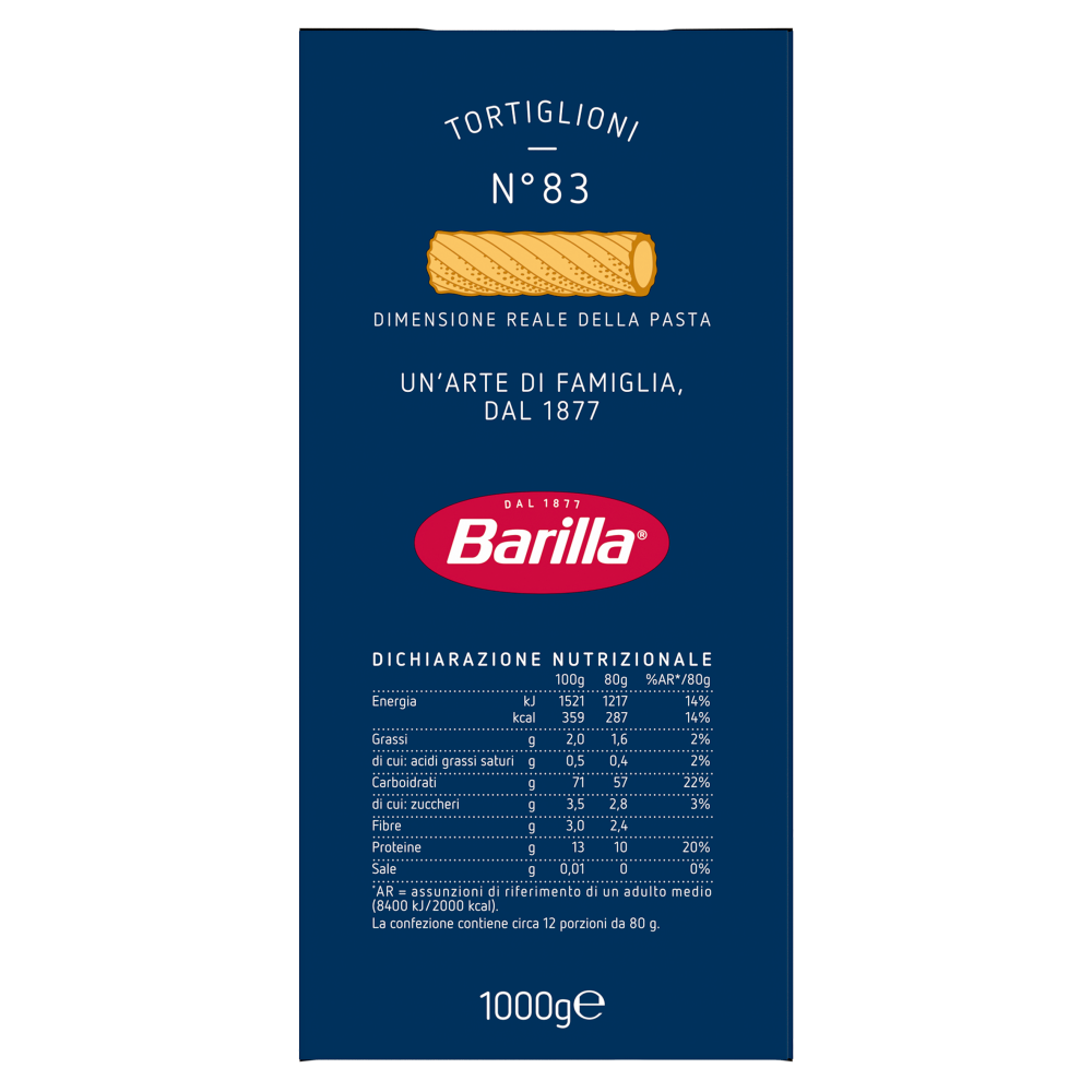 Barilla Pasta Tortiglioni n.83 1Kg
