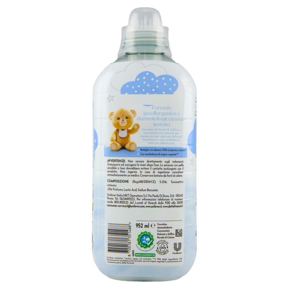 Coccolino Ammorbidente Concentrato Delicato & soffice Nuvola di cotone 41 Lavaggi 952 ml