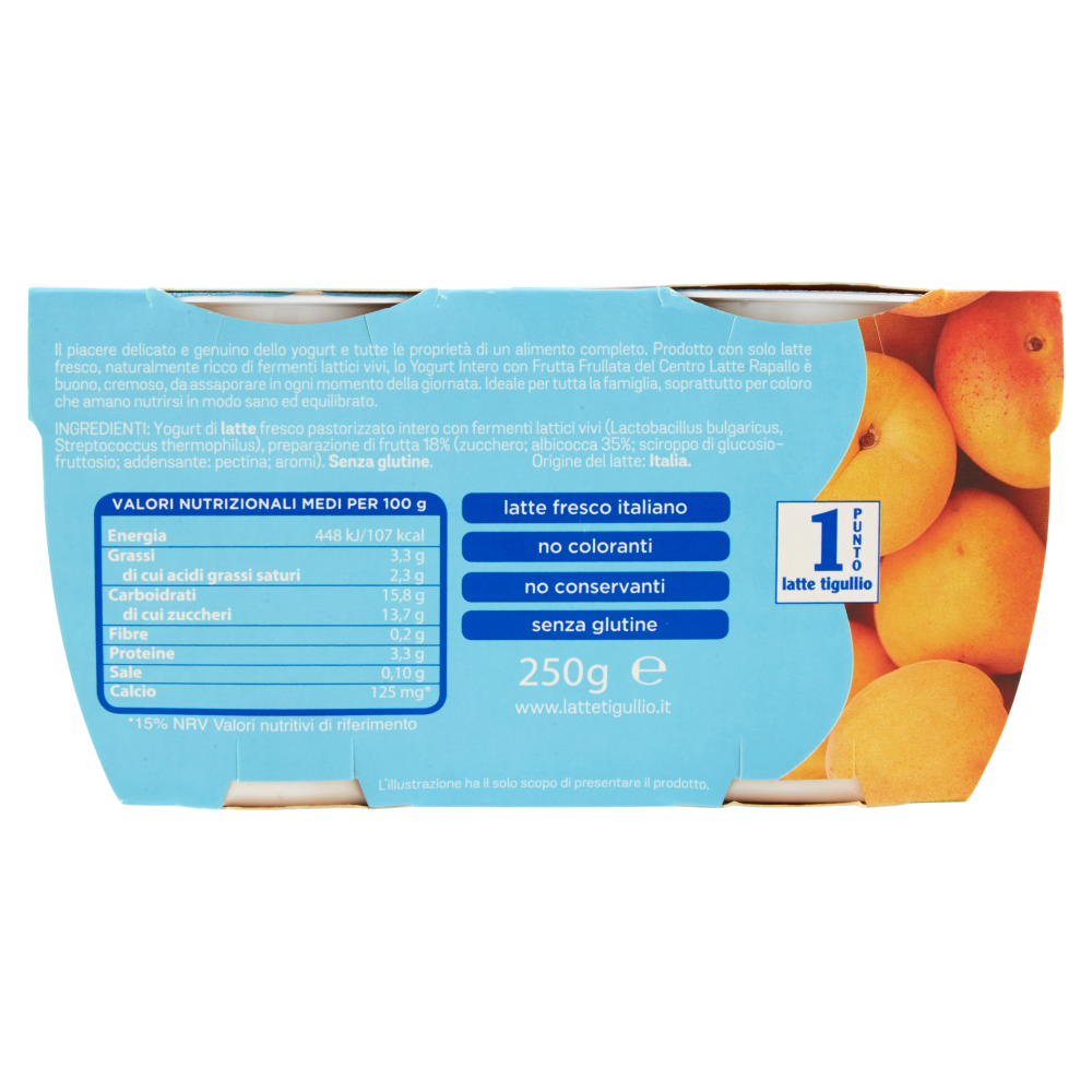 latte tigullio Yogurt Intero Albicocca 2 x 125 g