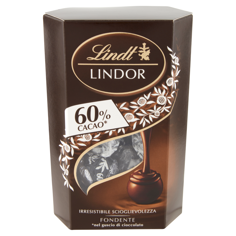 Lindt Cioccolatini Lindor Cioccolato extra fondente Scatola 60% 200 g