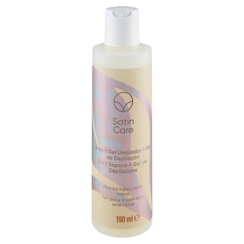 Satin Care 2 in 1 Sapone + Gel per Depilazione per i peli e la pelle delle zone intime 190 ml