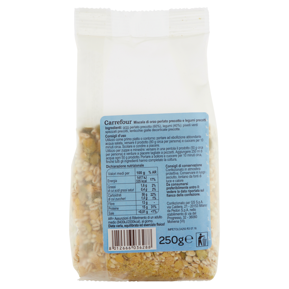 Carrefour Orzo e Legumi Cottura Rapida in 10 minuti 250 g