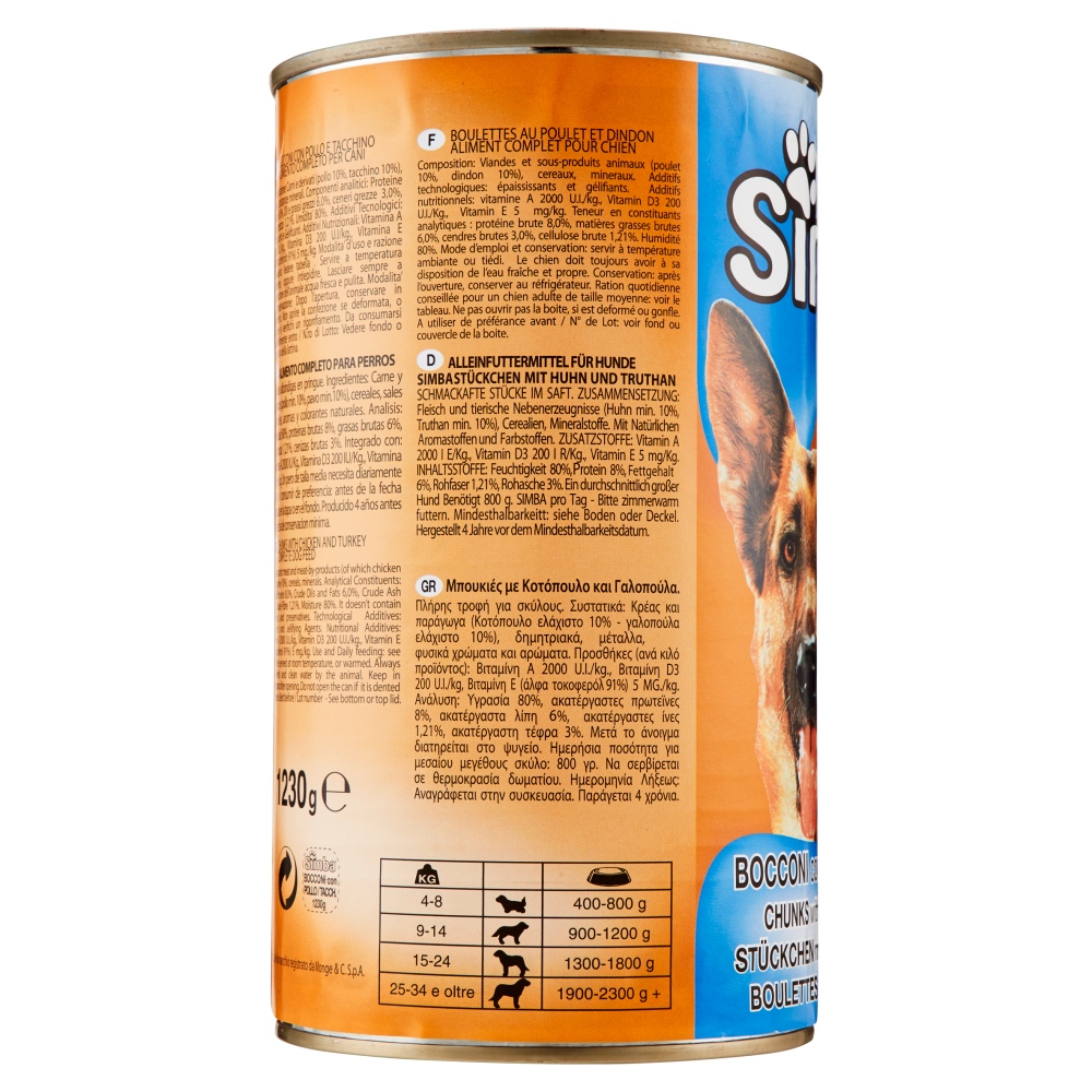 Simba Bocconi con Pollo e Tacchino 1230 g