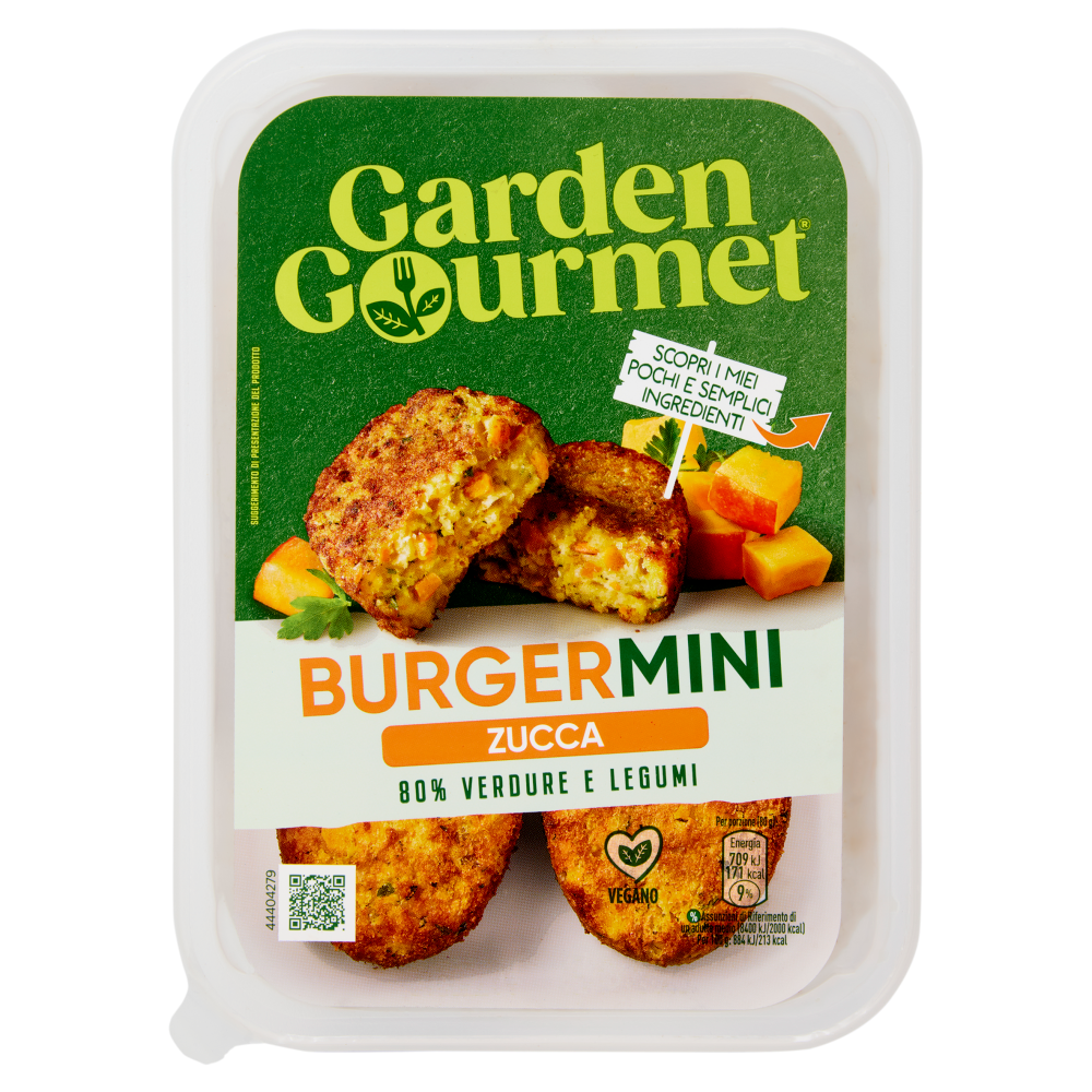 GARDEN GOURMET Burger Mini Vegano di Zucca 4 pezzi 160g
