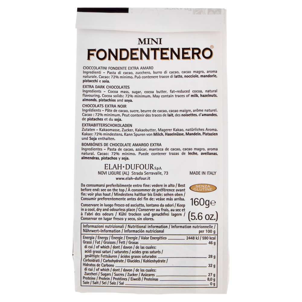 Novi Mini Fondentenero Cioccolato Extra Fondente Intenso 160 g