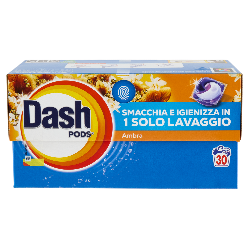 Dash Pods Detersivo Lavatrice In Capsule, Ambra, 30 Lavaggi 573 g