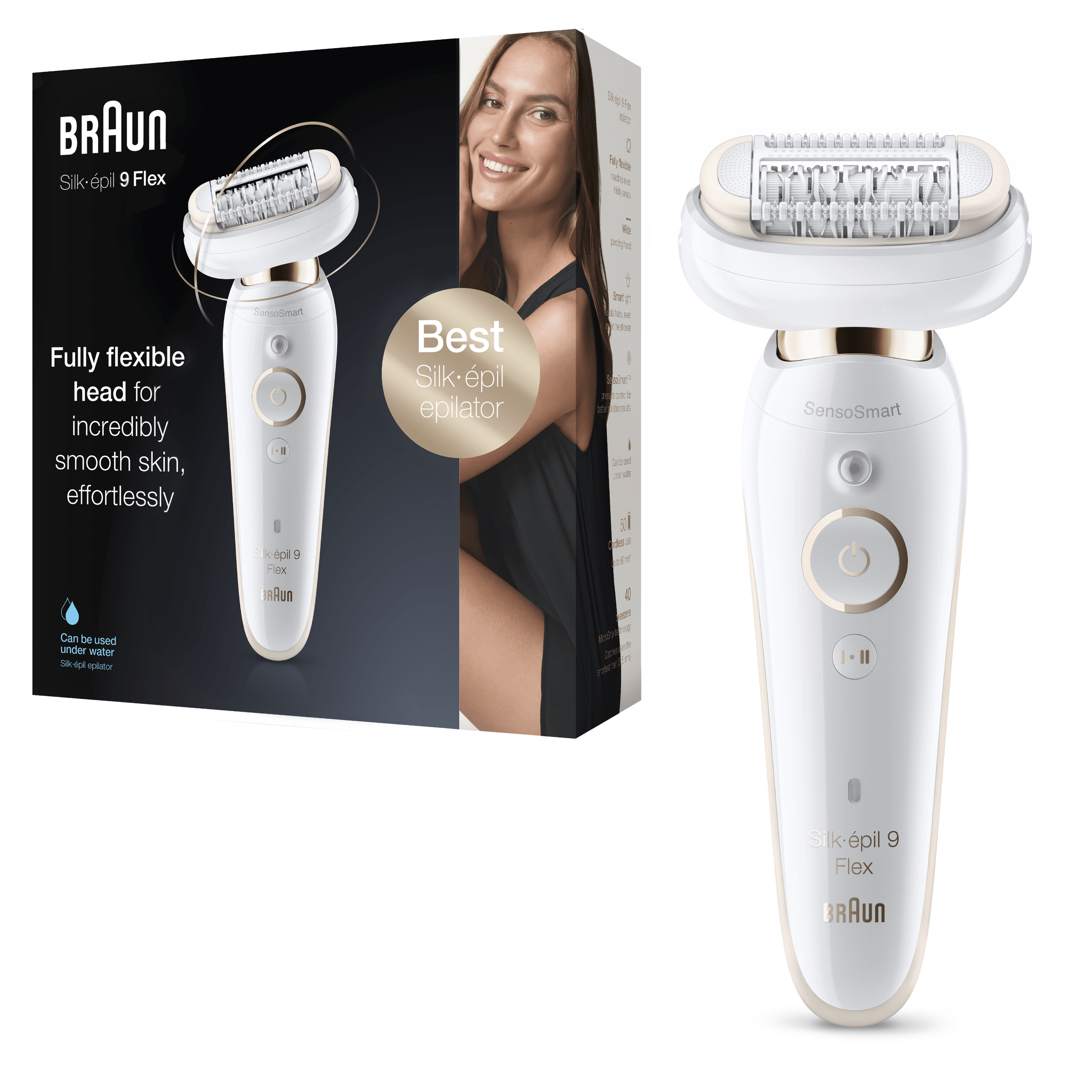 Braun Silk-&eacute;pil 9 Flex 9-001, Epilatore Donna Testina Flessibile Per Epilazione Semplice