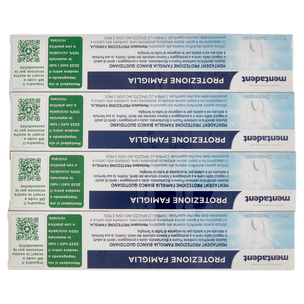 Mentadent Protezione Famiglia Bianco Quotidiano 4 x 75 ml