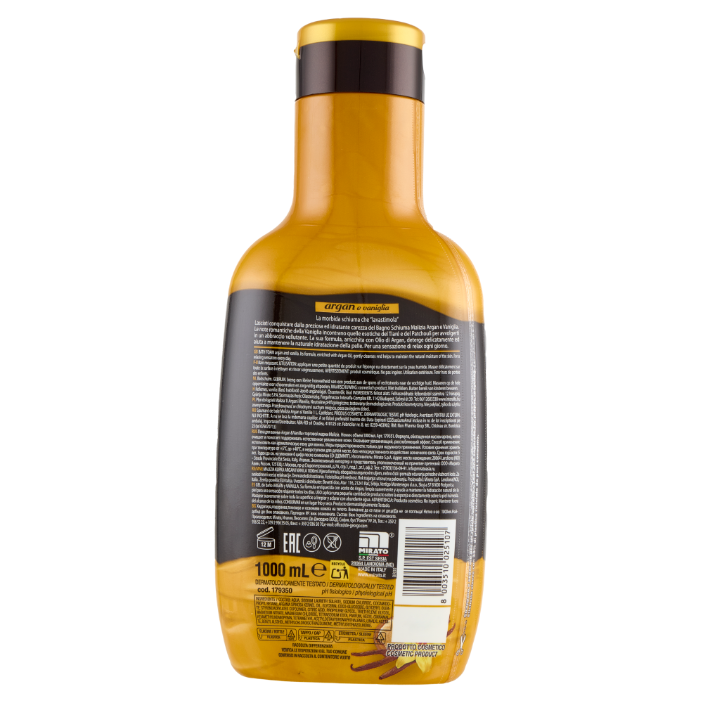 Malizia Bagno Schiuma argan e vaniglia 1000 mL