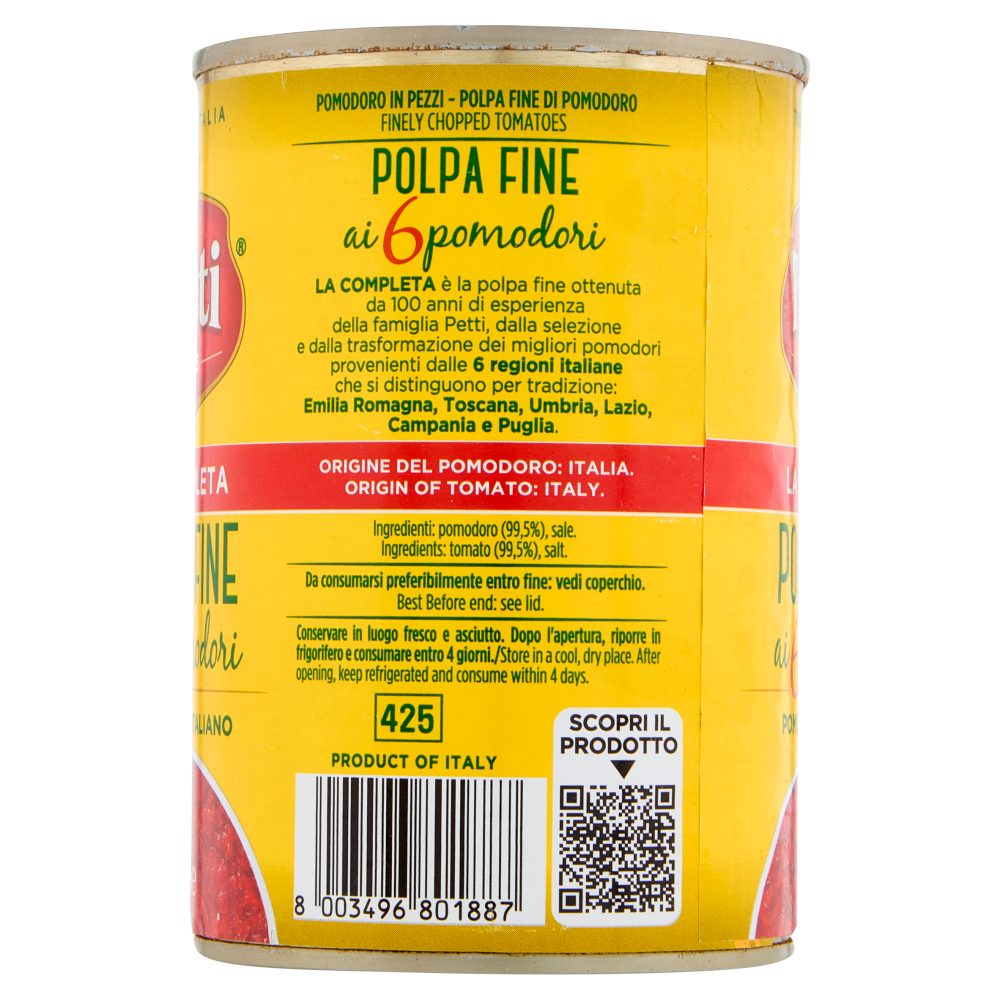 Petti la Completa Polpa Fine ai 6 pomodori Pomodoro Italiano 400g