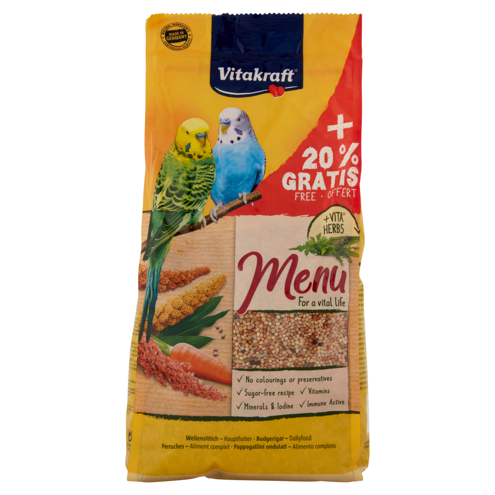 Vitakraft Menu Pappagallini ondulati - Alimento completo 1,2 kg