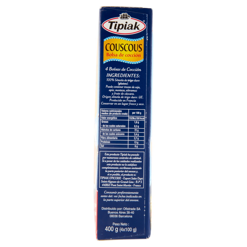 Tipiak Couscous Bustine-cottura 4 x 100 g