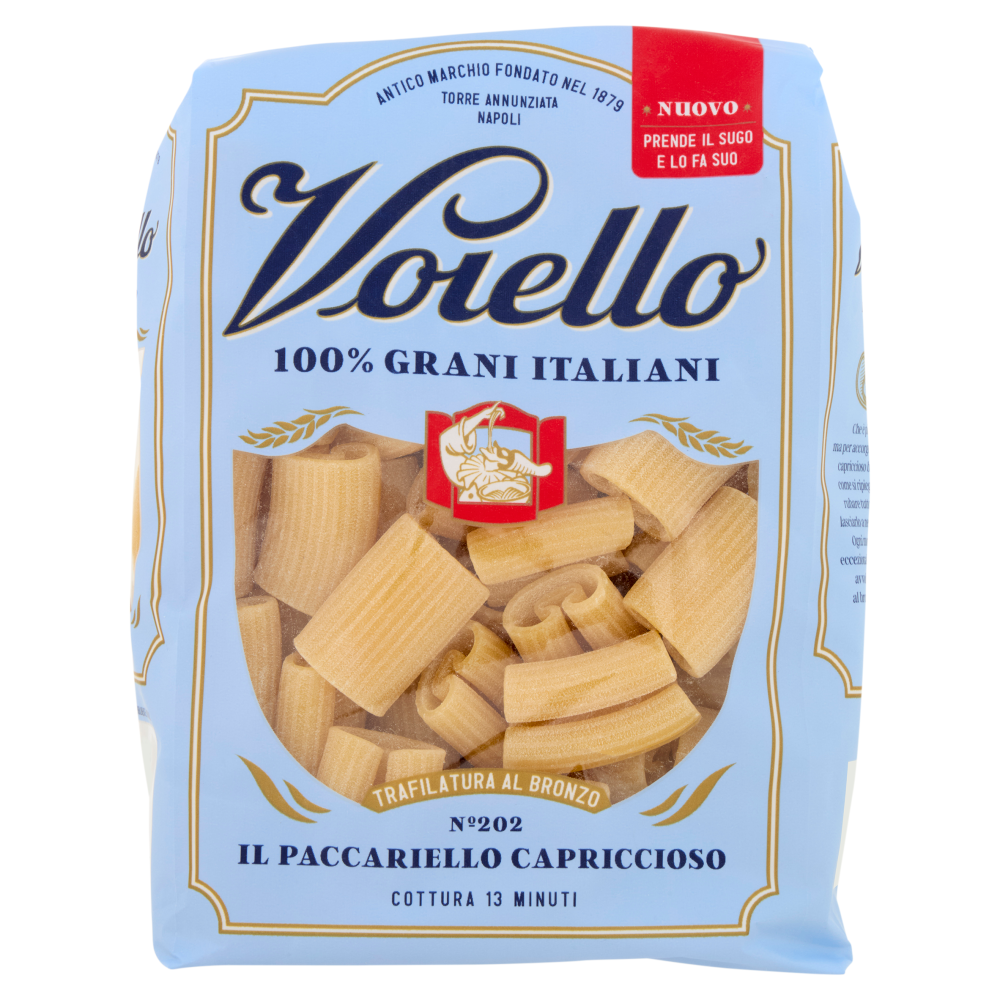 Voiello Pasta Il Paccariello Capriccioso N&deg;202 Grani 100% Italiani Trafilata Bronzo 500g