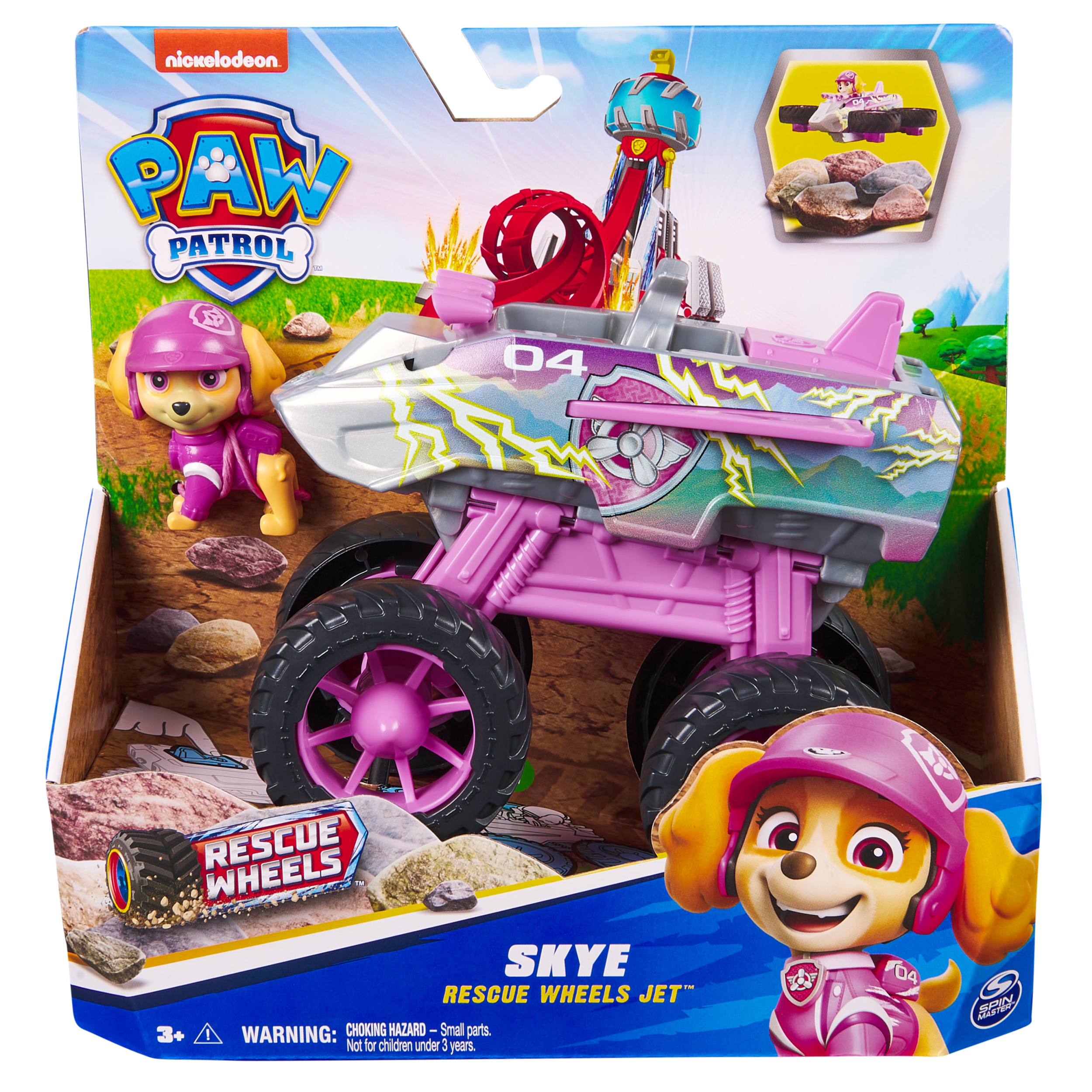 PAW Patrol : Rescue Wheels, bulldozer di Rubble, veicolo giocattolo con trasformazione e action figure collezionabile, giocattoli per bambini e bambine da 3 anni in su