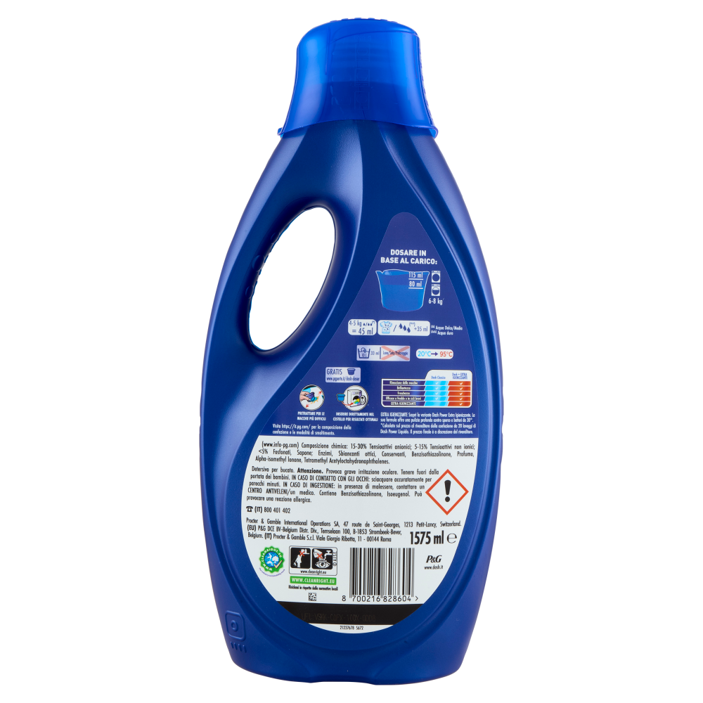 Dash Power Detersivo Liquido Lavatrice, Azione Extra-Igienizzante, 35 Lavaggi 1575 ml