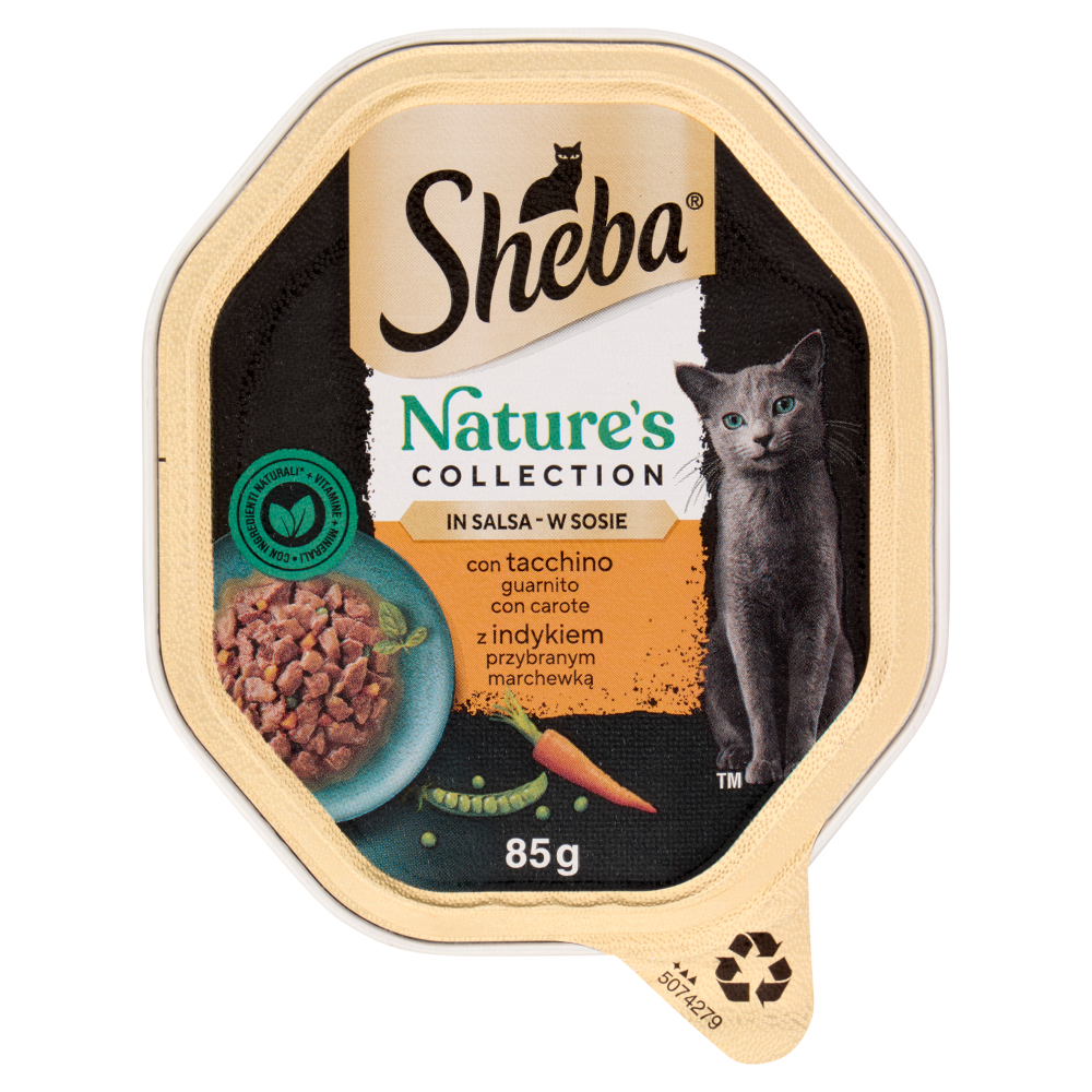 Sheba Nature's Collection in salsa cibo umido gatto con Tacchino guarnito con Carote 85g
