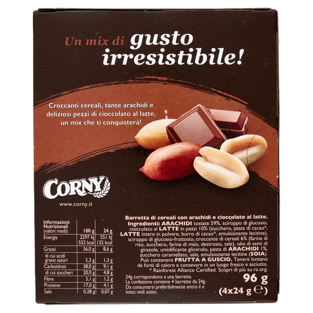 Corny Nuts arachidi e cioccolato al latte 4 x 24 g