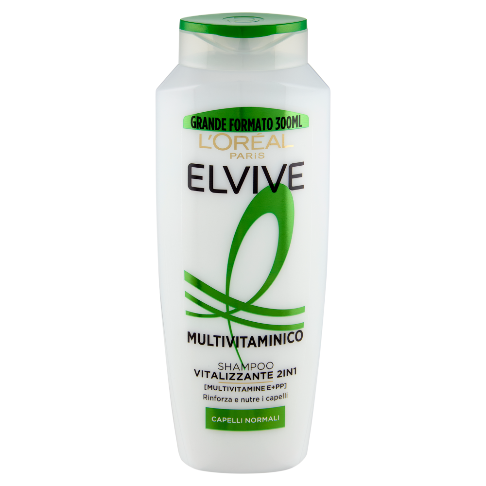 Elvive Multivitaminico Shampoo Vitalizzante 2in1, per Capelli Normali, 300 ml