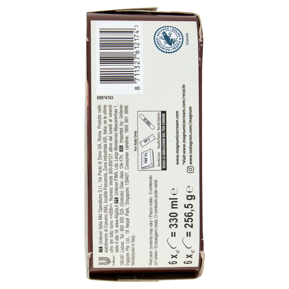 Magnum mini Pistacchio Hazelnut 6 Gelati 256,5 g