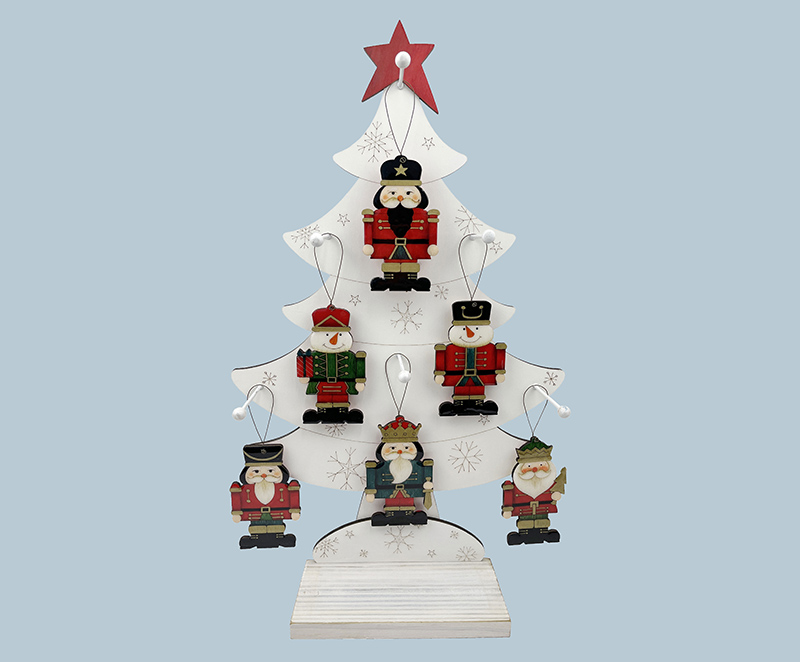 Carrefour Schiaccianoci cm.13 In Legno Lucido Su Albero Expo Da 48 Pz.