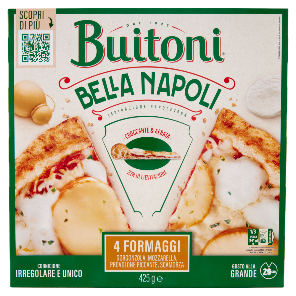 BUITONI Bella Napoli 4 Formaggi Pizza Surgelata 1 pizza 425 g