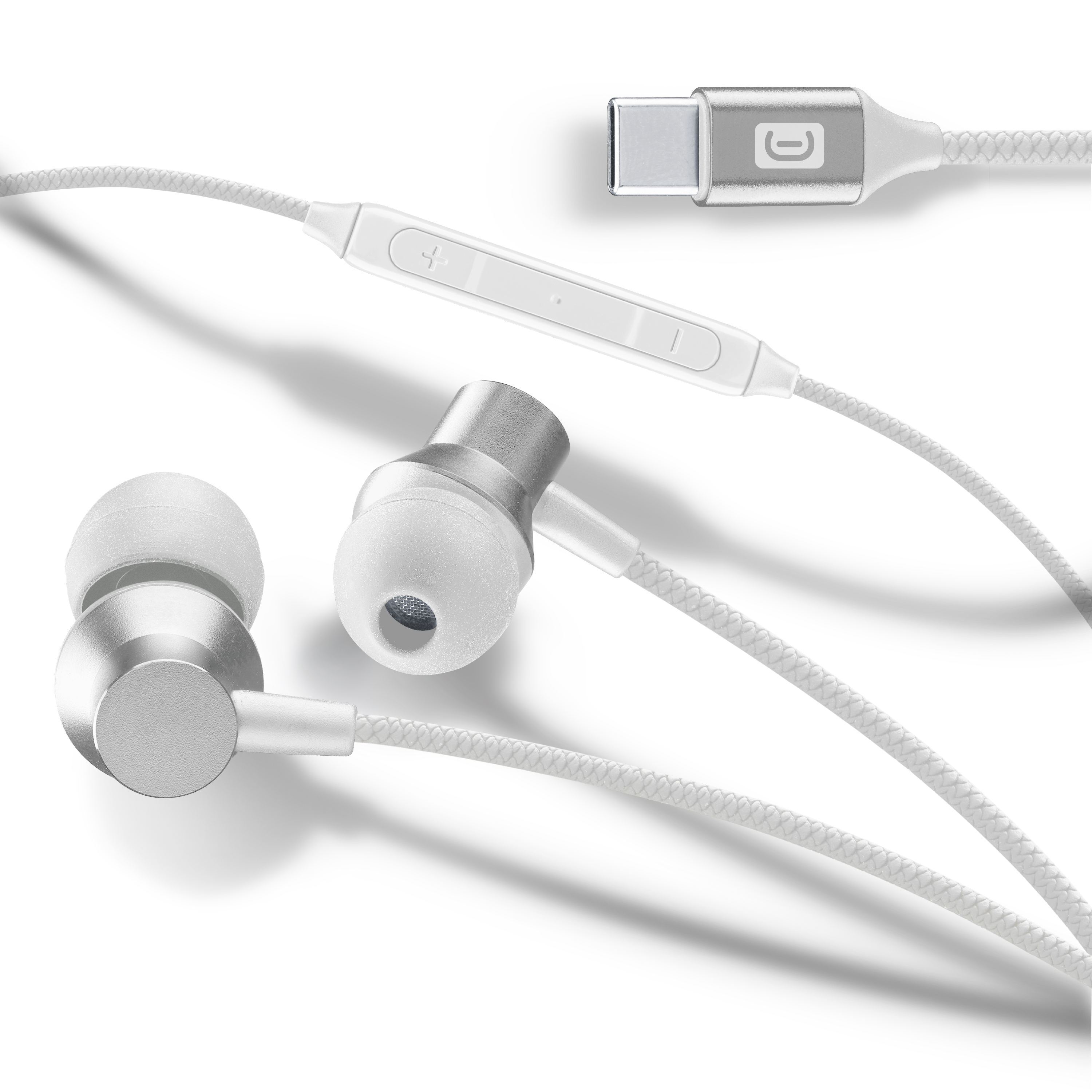 Cellularline SPARROW Auricolari in-ear con finiture metalliche, remote control e connettore USB-C