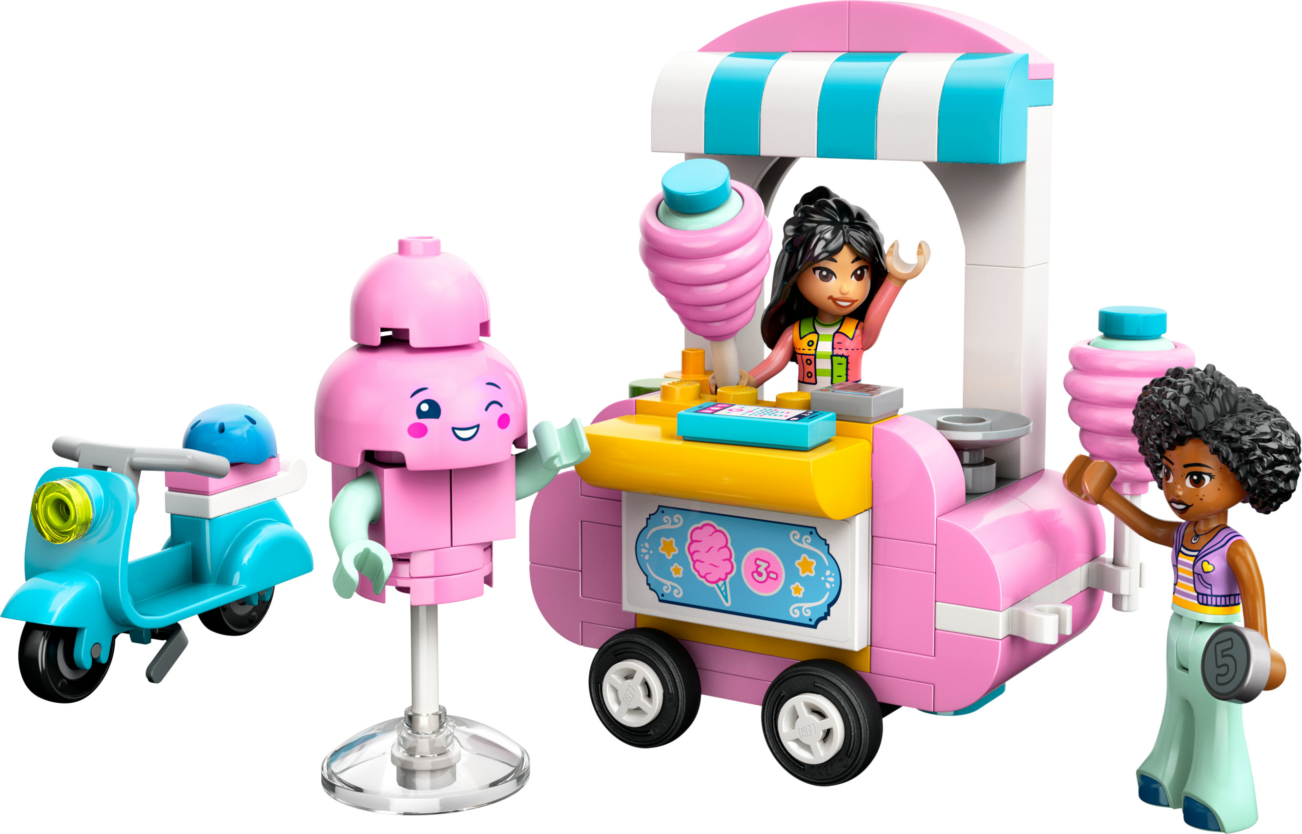 LEGO Friends Bancarella di zucchero filato e scooter