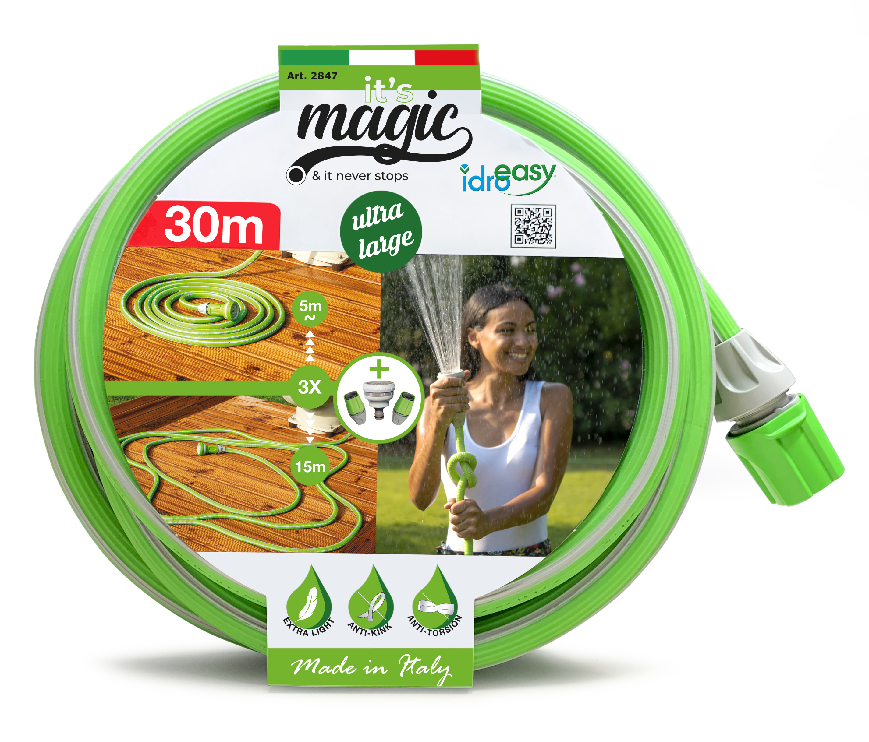 Idroeasy Kit 30 m tubo Magic Soft 5/8" estensibile